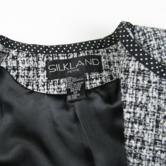 Silkland Tweed & Polka Dot Waist Jacket 2 Petite - Picture 3 of 8